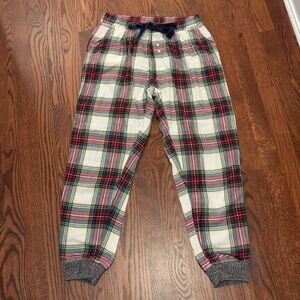 Aerie Red and Green Plaid Kids Pajama Bottoms